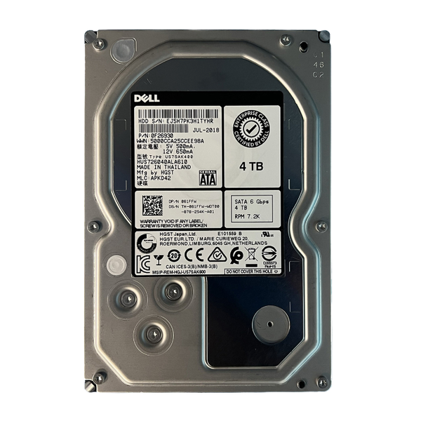 61FFW Dell 4TB 6Gb/s SATA 7200 3.5-Inch Hard Drive