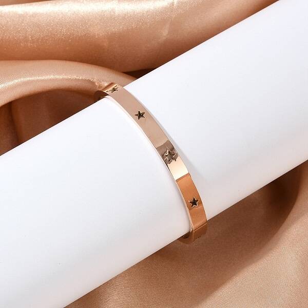 Hollow Star 304 Stainless Steel Hinged Bangles