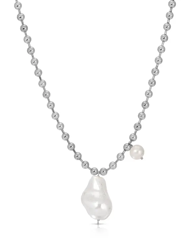 Baroque Necklace | Metal Color: Silver