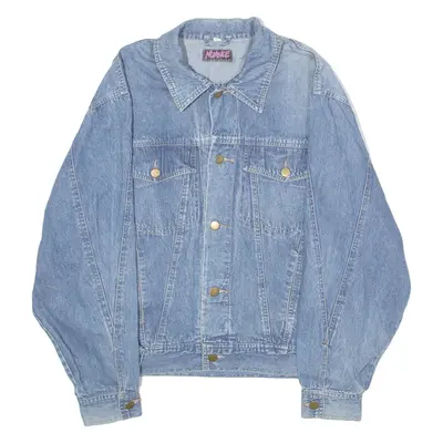 NUANCE SPORTSWEAR Mens Denim Jacket Blue 80s M