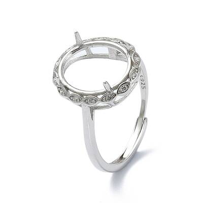 Adjustable 925 Sterling Silver Ring Components