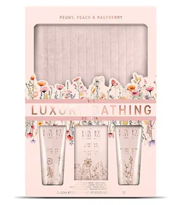 The Luxury Bathing Company Set Regalo Per La Cura Del Corpo Con Trousse Peonia, Pesca E Lampone 4 Pezzi