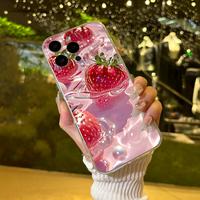 Watermelon and Strawberry Pattern UV Print Phone Case, 360-Degree Full Protection, Compatible with iPhone 11 12!13 14 Pro Max...