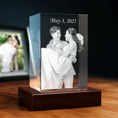 3D Memory Crystal™ - Tabletop - Rectangle - Wedding Gift-Standard / XL