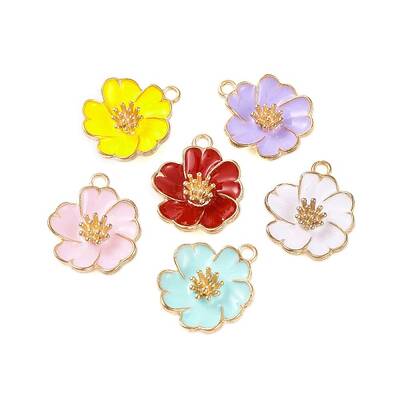 Light Gold Plated Alloy Enamel Pendants