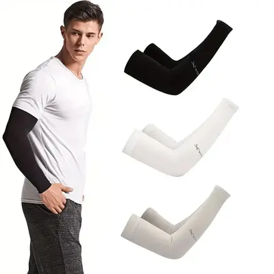 Random Color Cooling Arm Sleeves, 3 Pair Uv Protection Arm Sleeves, Elastic Arm Protective Sleeves, Sports Sleeves for Golf, ...