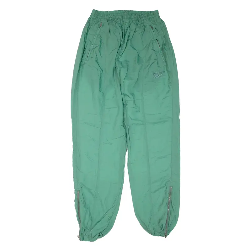 REEBOK Mens Track Pants Green 90s Tapered M W26 L30
