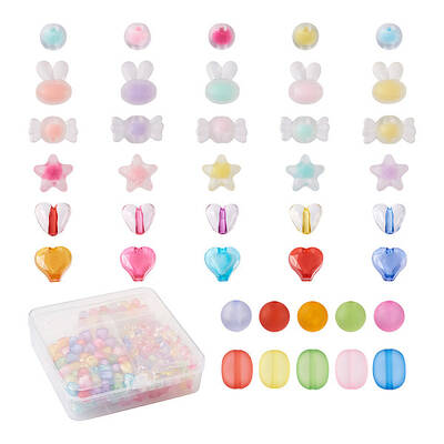 400Pcs 8 Style Acrylic Beads