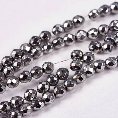 Electroplate Non-magnetic Synthetic Hematite Beads Strands