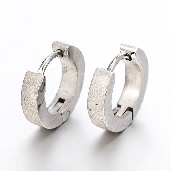 Tarnish Resistant Fashionista Must-Have Unisex 304 Stainless Steel Hoop Huggie Earrings