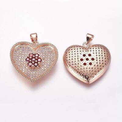 Brass Micro Pave Cubic Zirconia Pendants
