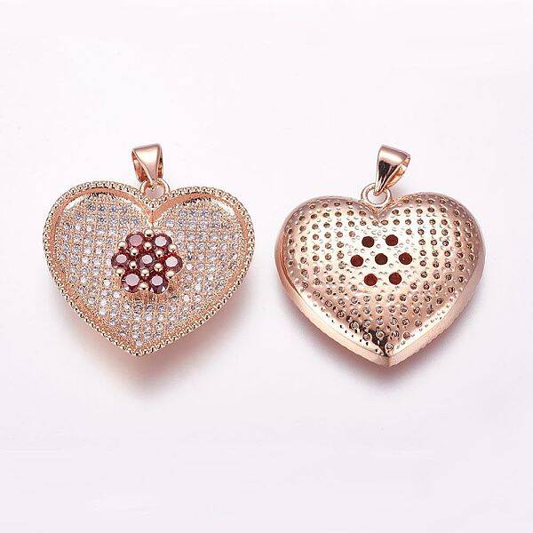 Brass Micro Pave Cubic Zirconia Pendants