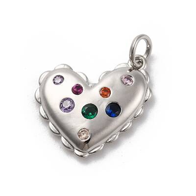 Brass Micro Pave Cubic Zirconia Pendants