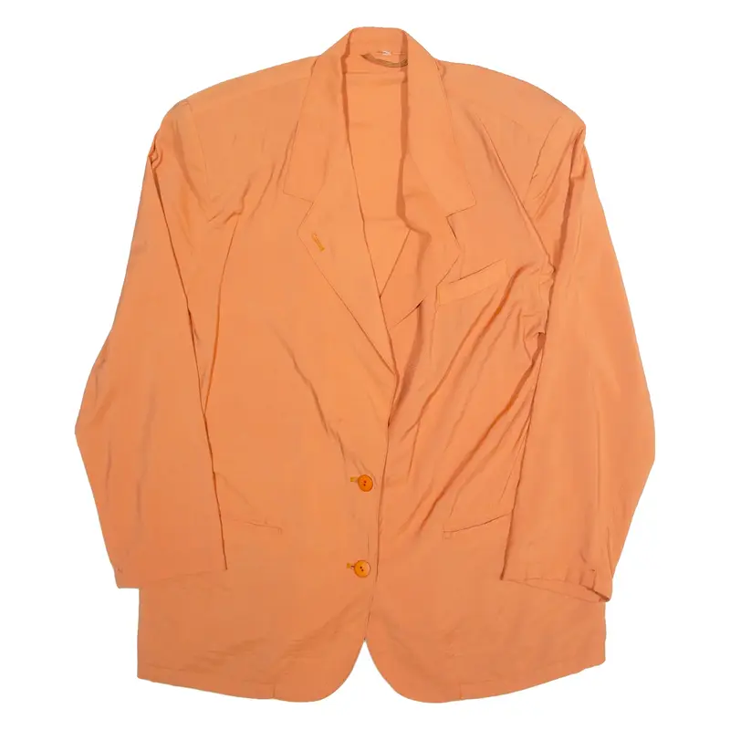 Womens Blazer Jacket Orange Silk M