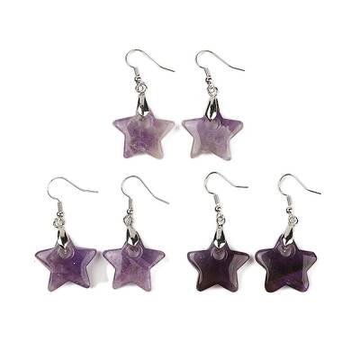 Natutal Amethyst Dangle Earrings