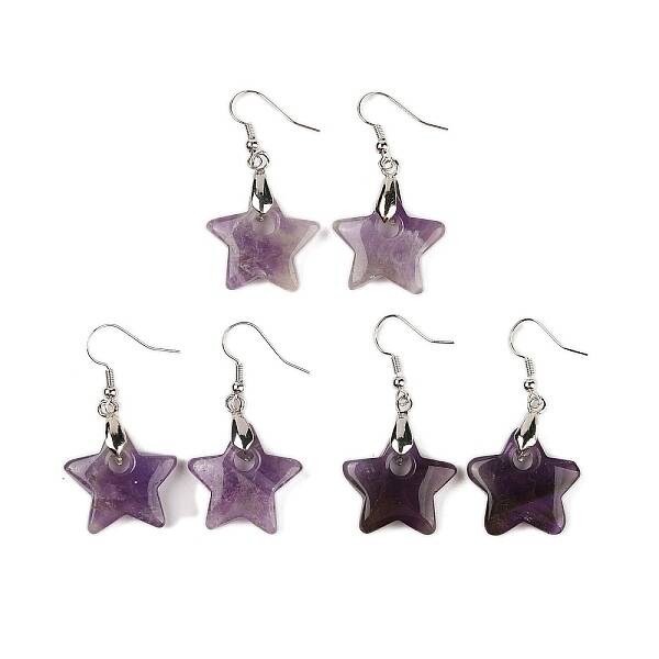 Natutal Amethyst Dangle Earrings