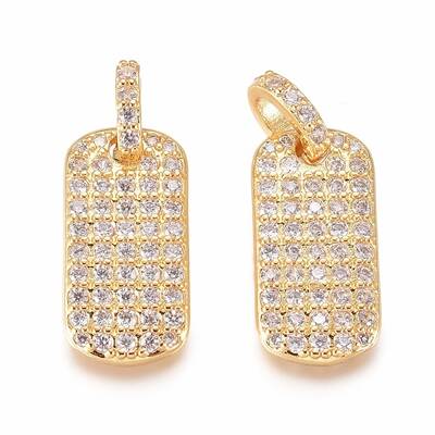 Brass Micro Pave Cubic Zirconia Pendants