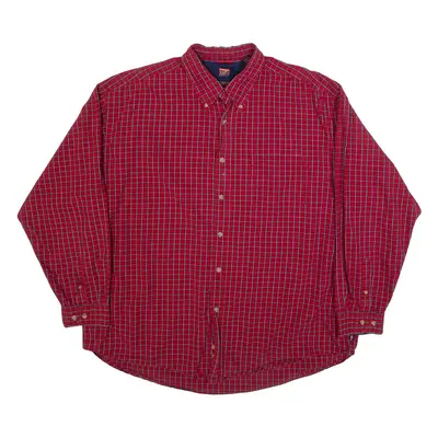 WRANGLER Mens Shirt Red Check Long Sleeve XL