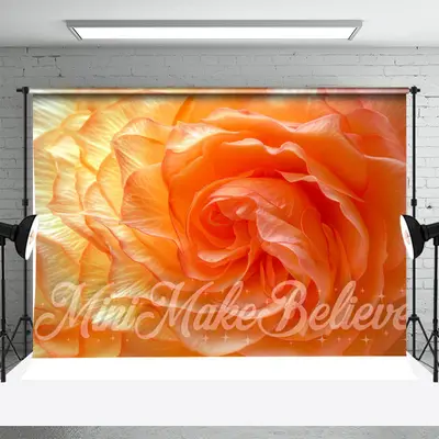Orange Floral Petals Artistic Photography Backdrop - Aperturee
