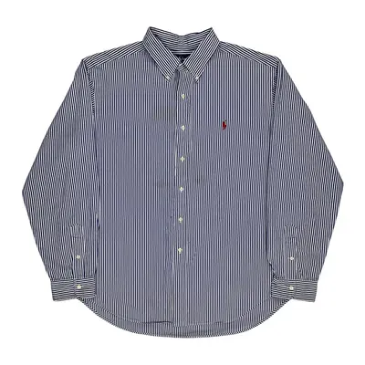 Ralph Lauren Striped Shirt - 2XL Blue Cotton | Size: xx-large