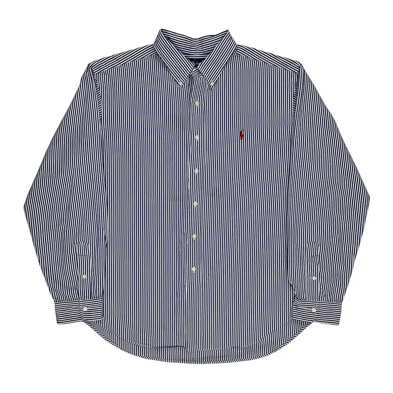 Ralph Lauren Striped Shirt - 2XL Blue Cotton | Size: xx-large