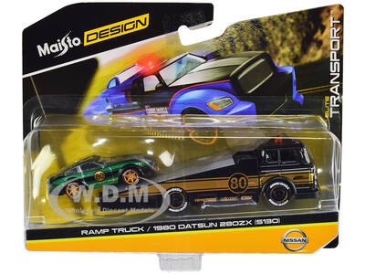Ramp Truck 80 Dark Gray Metallic with Gold Metallic Stripes \