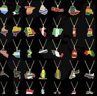 Hot Selling  Custom  Flag Map Pendant Necklaces,Jewelry  Unisex Gift Recommendation