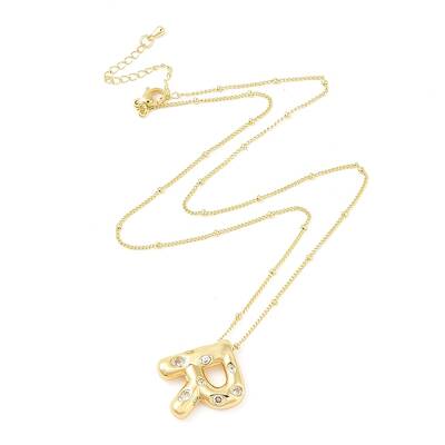 Brass Micro Pave Clear Cubic Zirconia Pendant Necklaces
