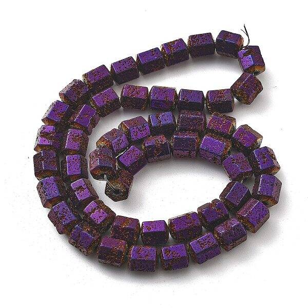 Electroplated Natural Lava Rock Beads Strands