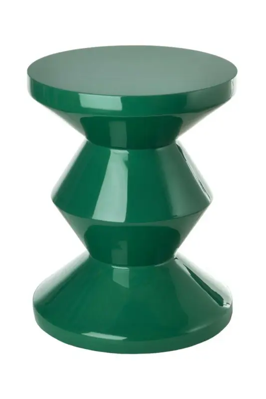 Green Lacquered Accent Stool | Pols Potten Zig Zag