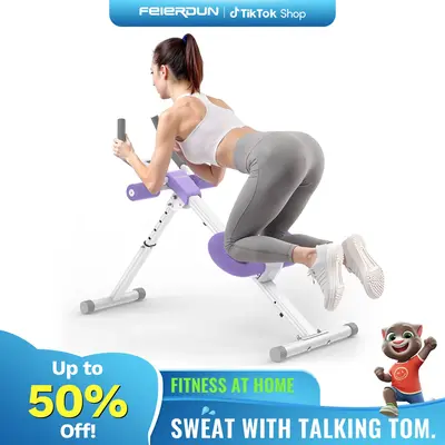 FEIERDUN Adjustable Ab Trainer Machine with LCD Monitor, Foldable Exercise Machine for Abs, Core, Arm, Leg, and Buttocks Shap...