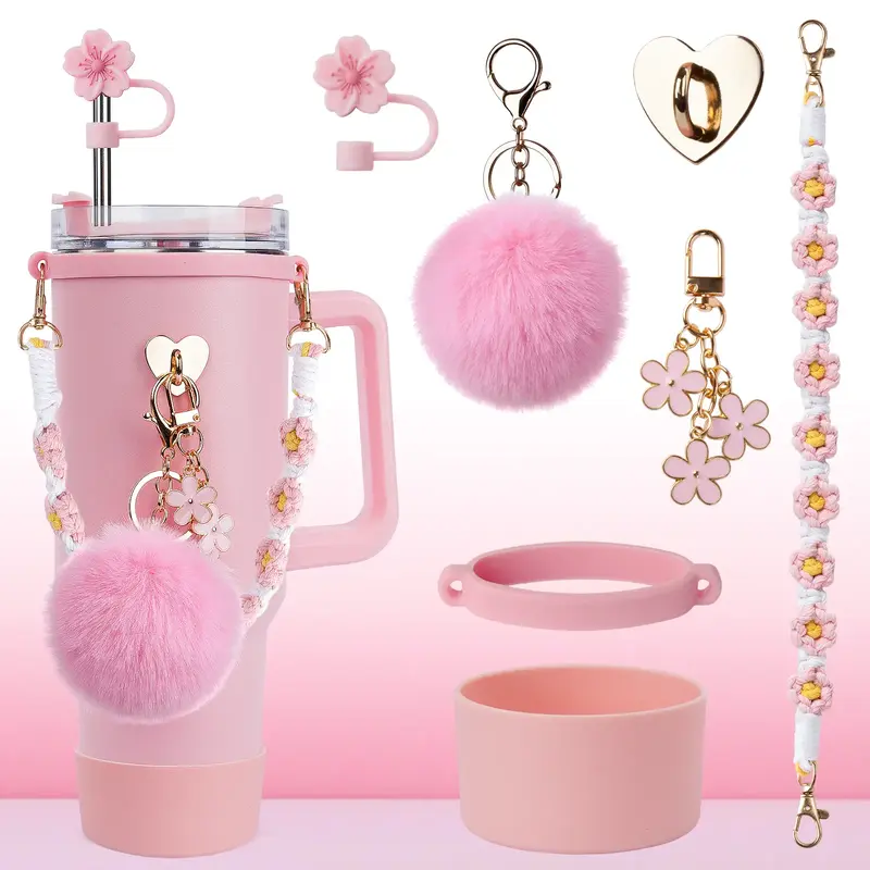 Stainless Steel Vacuum Insulated Glass Cup with Handle and Straw for Children's Gift Set, Keep Cold, Hot & Ice, Portable Drin...