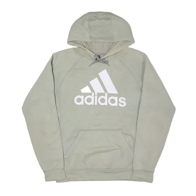 ADIDAS Hoodie Green Pullover Mens S