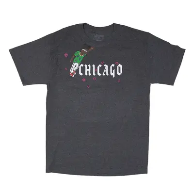 CHAMPION Chicago Customised T-Shirt Grey Short Sleeve Mens M