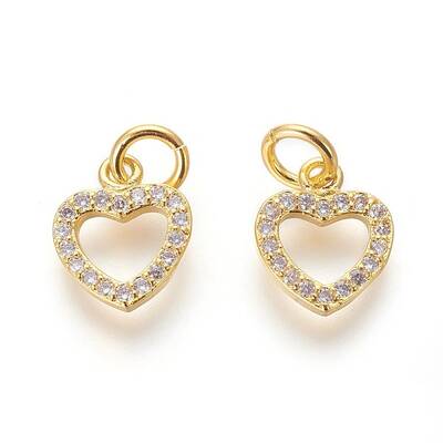 Brass Micro Pave Cubic Zirconia Charms