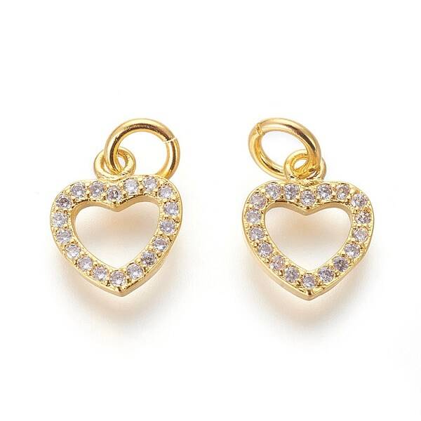 Brass Micro Pave Cubic Zirconia Charms