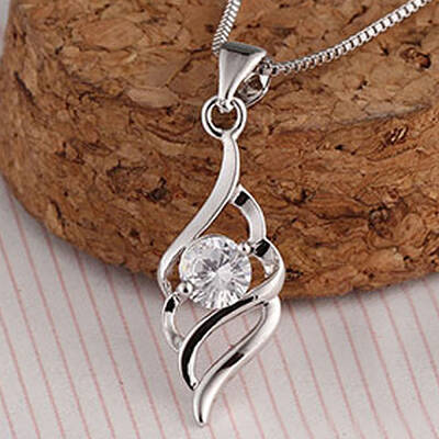 Real Platinum Plated Brass Cubic Zirconia Pendants