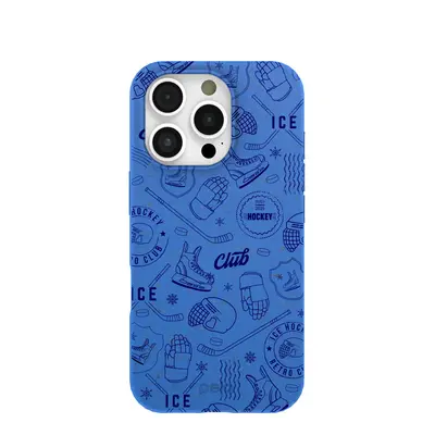 Electric Blue Hockey Postage iPhone 16 Pro Case
