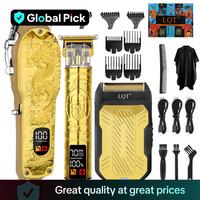 Professional Hair Clipper & Trimmer Set for Men, 1 Box Usb Rechargeable Haircut Kit with Lcd Display, Including Electric Shav...