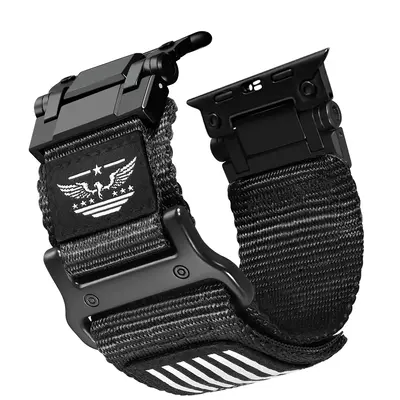【Birthday Gift】[without watch] Durable Wearable Steel Metal Nylon Men Band for Apple Watch Ultra 2/1, Breathable Sport Lo...