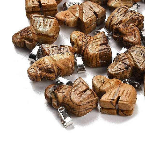 Natural Picture Jasper Pendants