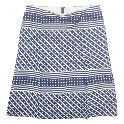 Womens A-Line Skirt Blue Knee Length Spotted M