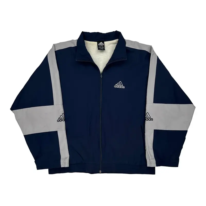 Adidas Track Jacket - Large Navy Polyester