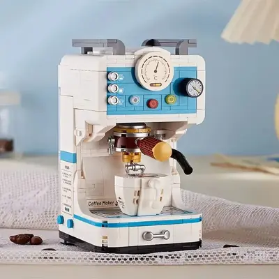 663pcs/set Coffee Maker Building Blocks, Fun Miniature Coffee Machine Building Blocks, Creative Blocks Building Toys For Kid...