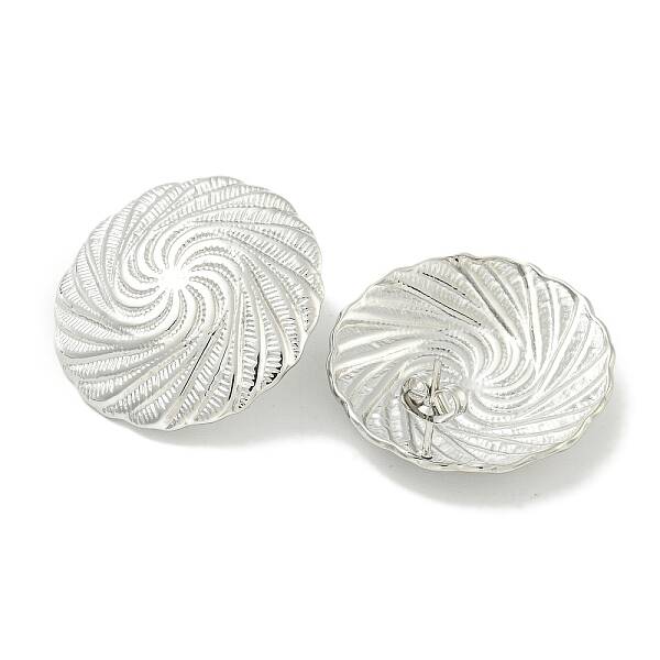 Non-Tarnish Ion Plating(IP) Flat Round 304 Stainless Steel Stud Earrings for Women