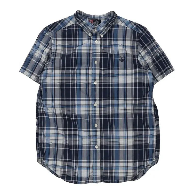 Age 13 Chaps Ralph Lauren Checked Short Sleeve Shirt - XL Blue Cotton