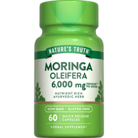 Moringa Oleifera 6000 mg Capsules | 60 Count | Non-GMO & Gluten Free Supplement