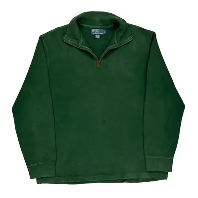 Polo By Ralph Lauren 1/4 Zip - Large Green Cotton