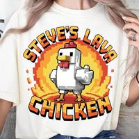 Lava Chicken Youth T-Shirt, Graphic Tees For Boys, Minecraft Cotton Graphic Tees, Gamer Gift, Boys & Girls Birthday Tee, Yout...