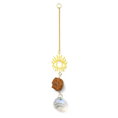 Wire Wrapped Nuggets Natural Tiger Eye Pendant Decorations